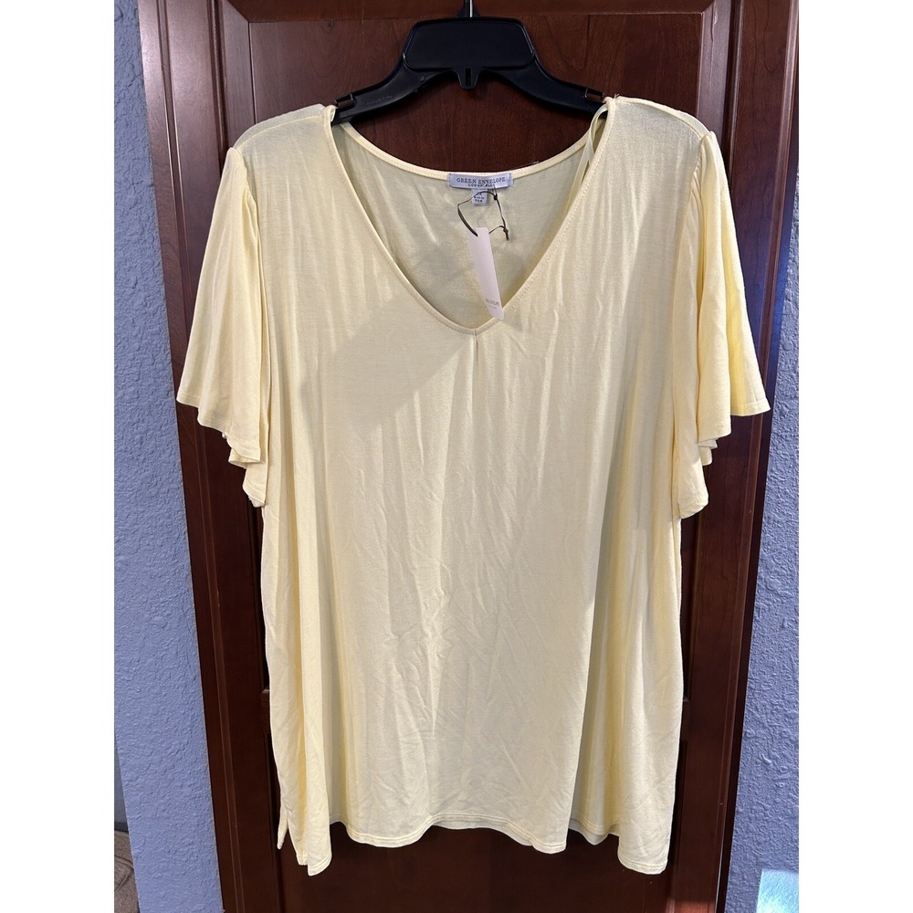 GREEN ENVELOPE Los Angles Sunshine Yellow Shirt Sz 2X NWT